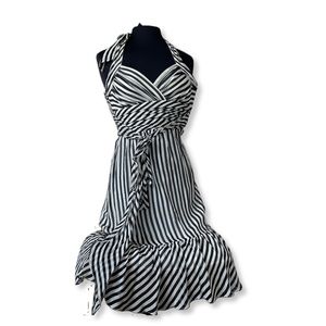 BCBG Maxazria Y2K Vintage striped halter dress